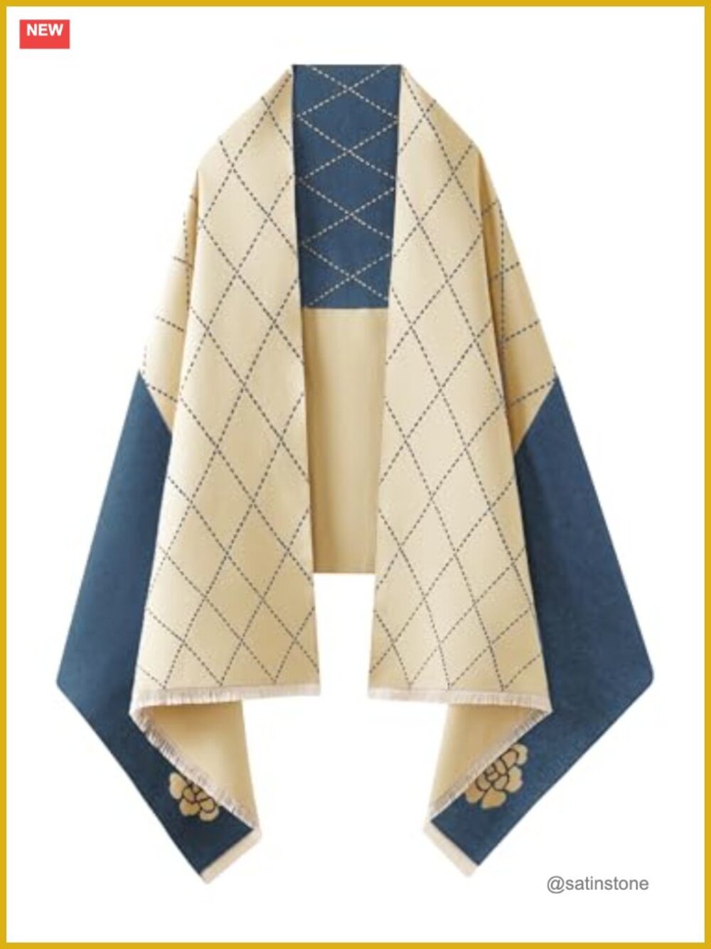 Reversible Pashmina Shawl Wrap for Women, Open Front Poncho Cape Gift